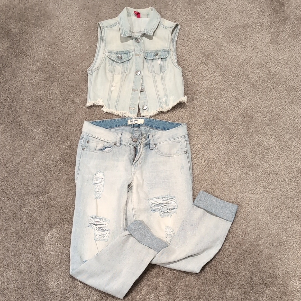 Set Of  Light Blue Denim For Women